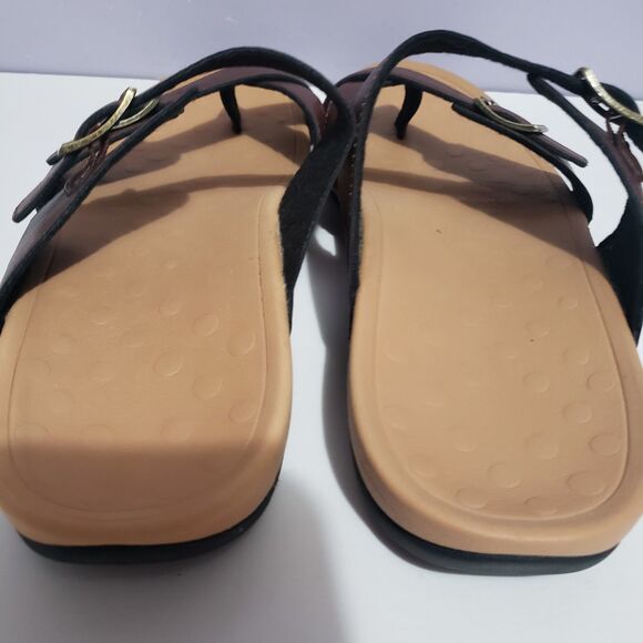 My Soft Sz 10 Brown Sandals Faux Leather Slip On Women's - Picture 7 of 9